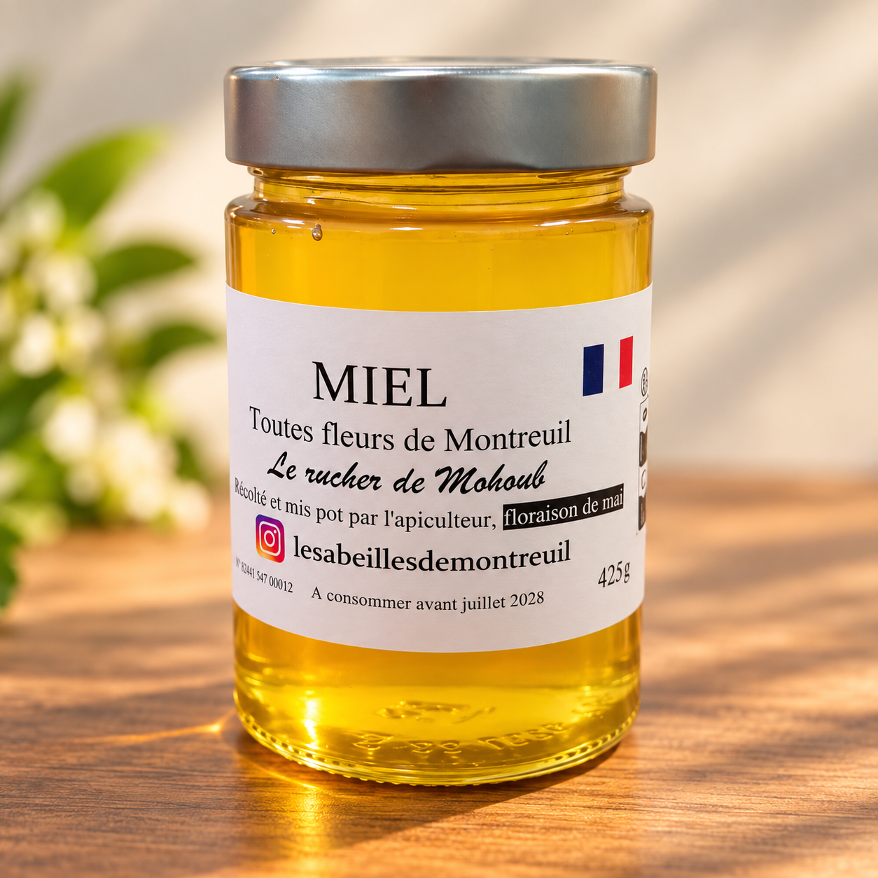 Pot de miel toutes fleurs de Montreuil – Floraison de mai 425 g