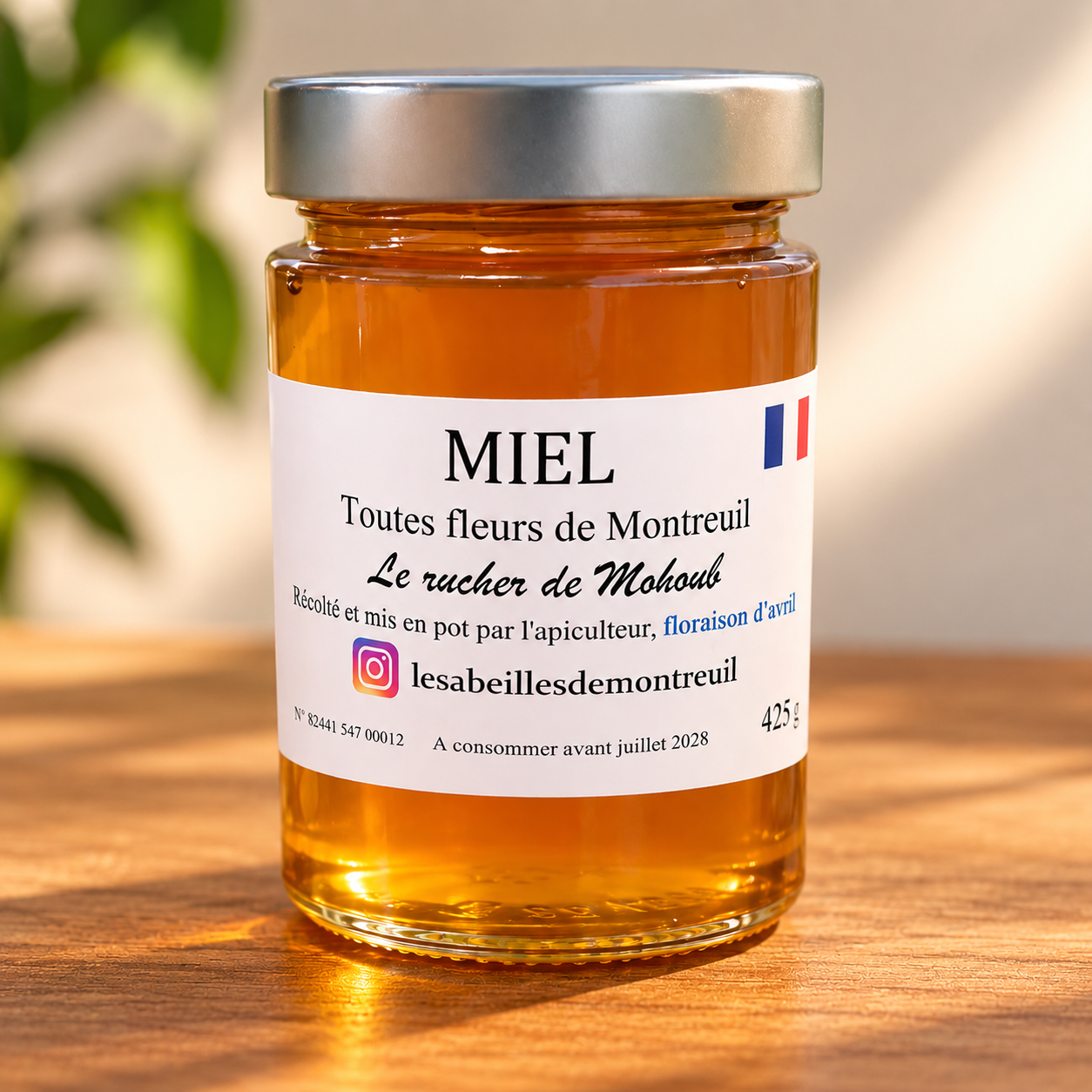 Pot de miel toutes fleurs de Montreuil – Floraison d’avril 425 g