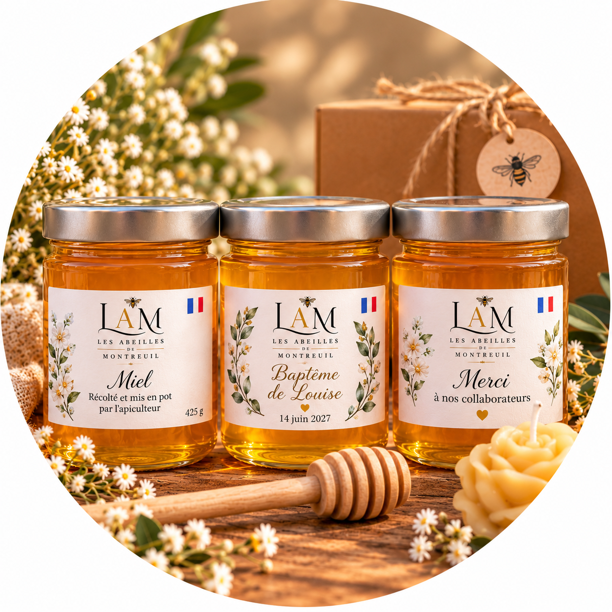 http://Pots%20de%20miel%20personnalisés%20pour%20événements%20et%20cadeaux%20à%20Montreuil